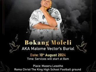 Malome Vector's Memorial and Burial Dates Revealed